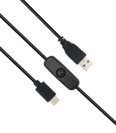 کابل USB تغذیه رسپبری پای باکلید ON/OFF