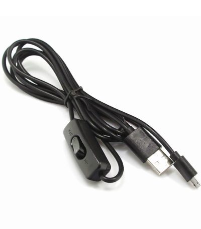 کابل USB تغذیه رسپبری پای 4 باکلید ON/OFF TYPE-C