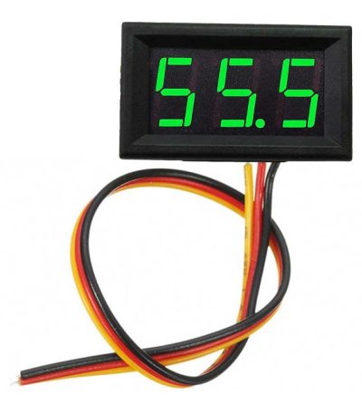 ماژول ولت متر پنلی سه سیمه سبز 100V 0.56INCH
